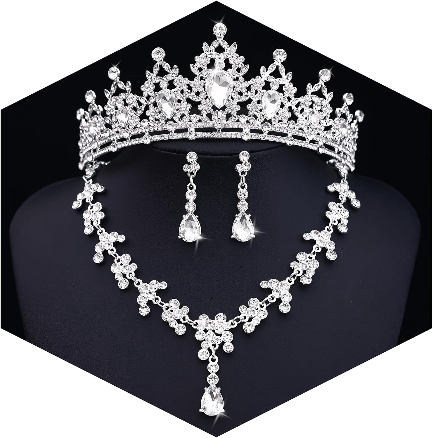 Crystal Rhinestone Crown jewelry Set 81kAoQHfd_L._SL1500___60887.  main image 3