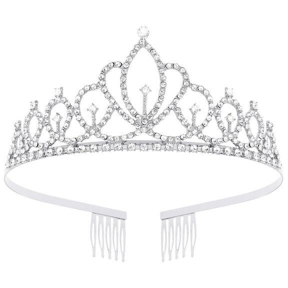 Tiaras and Crowns for Women，Royal Crystal Crowns，Jewelry Wedding Pageant Bridal Princess Headband Gift Suitable for Women Luxury Birthday，Girls Queen Prom Party(Silver)