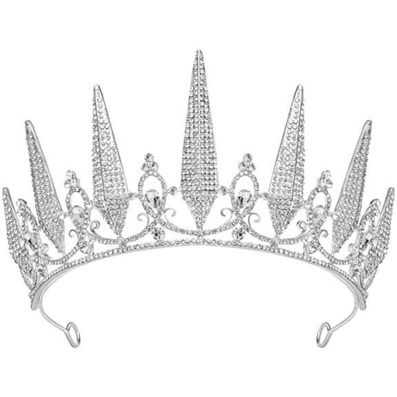 Tiaras and Crowns for Women, Crystal Wedding Tiara for Bride, Metal Silver Crown, Costume Party Accessories for Birthday Halloween Prom