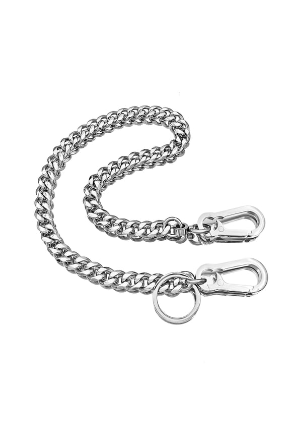 Wallet Chain Biker Hip Hop Punk Gothic Cuban Chain, Heavy Waist Chain Suitable for Belt Loop, Wallet Key Chain,Stainless Steel Chain (style 1) 23.5" A101