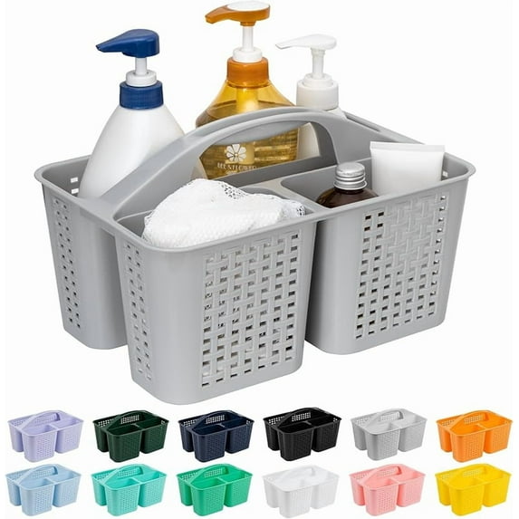 Tiawudi Portable Shower Caddy, Caddy Organizer with Handle, Plastic Shower Basket Hold Soap, Shampoo, Hair Supplies and Beauty Products, Cleaning Supplies Organizer for Home, Dorm, Shelf and Cabinet