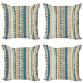 thumbnail image 1 of Ambesonne Tribal Throw Pillow Cover 4 Pack, Vintage Pattern, 18", Merigold Blue, 1 of 2