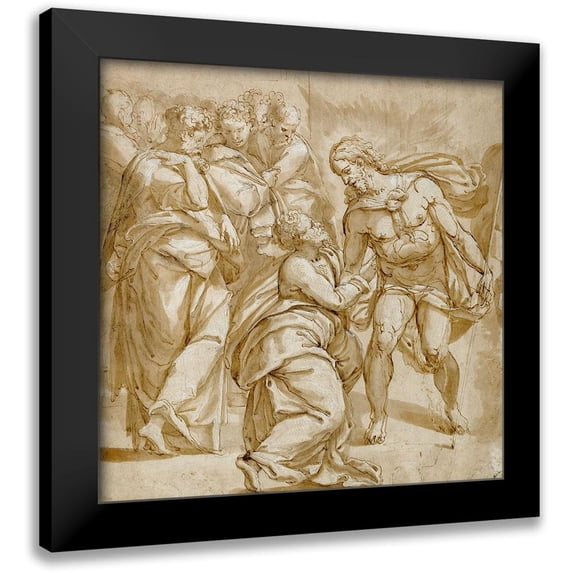Tibaldi, Pellegrino 15x15 Black Modern Framed Museum Art Print Titled - The Incredulity of Thomas