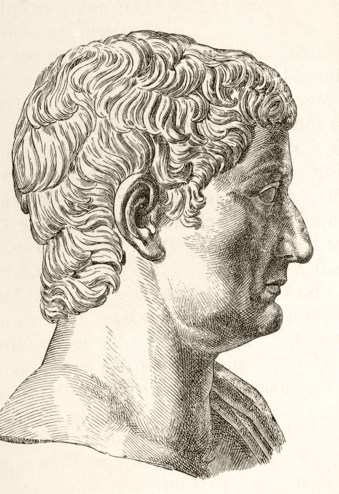 Tiberius Caesar Augustus 42Bc - 37Ad Second Roman Emperor Born Tiberius Claudius Nero From El Mundo Ilustrado Published Barcelona 1880 Canvas Art - Ken Welsh  Design Pics (24 x 34)