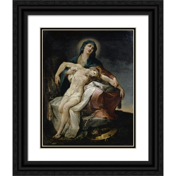Tiberius Dominikus Wocher 15x18 Black Ornate Wood Framed Double Matted Museum Art Print Titled - Pieta (1783)