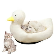 Tiberpet Cat Bed Puppy Bed Cute Cartoon Cat Nest Bed for Indoor Cats Cotton Pad, Super Soft Calming Pet Sofa Bed for Small Medium Dogs