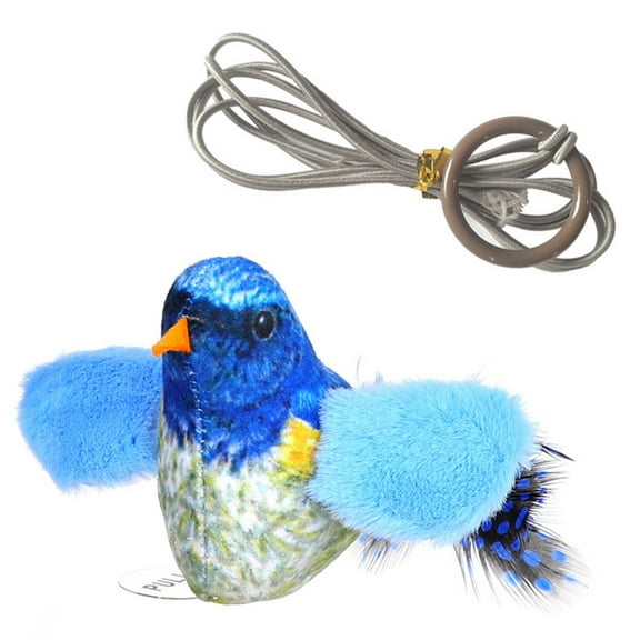 Tiberpet Cat Toys Rechargeable Flapping Bird Toys Lifelike Chirp Tweet, Touch Activated Kitten Toy Interactive Cat Exercise Toys Plush Cat Toys