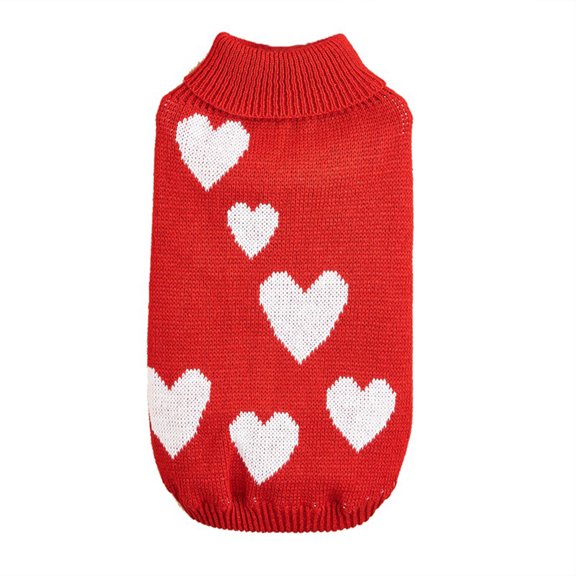 Tiberpet Dog Cat Knitted Sweater Dog Heart Sweater Cat Sweater Winter Warm Pet Dog Cat Clothes S-XL
