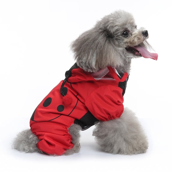 Tiberpet Dog Raincoat Hooded Four Legs Poncho Waterproof Dog Rain Coat with Reflective for Small Medium Dogs, Lightweight Puppy Clothes XS-XL