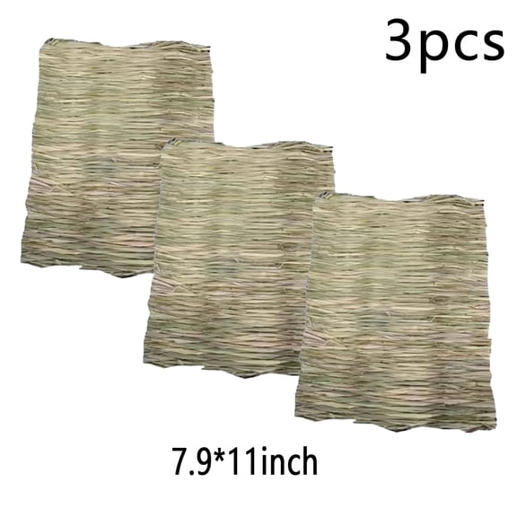 Tiberpet Grass Mat for Rabbits Bunny, Woven Hay Mat Natural Straw Bedding Resting Cage Mat for Guinea Pig Parrot Chinchilla Hamster Rat