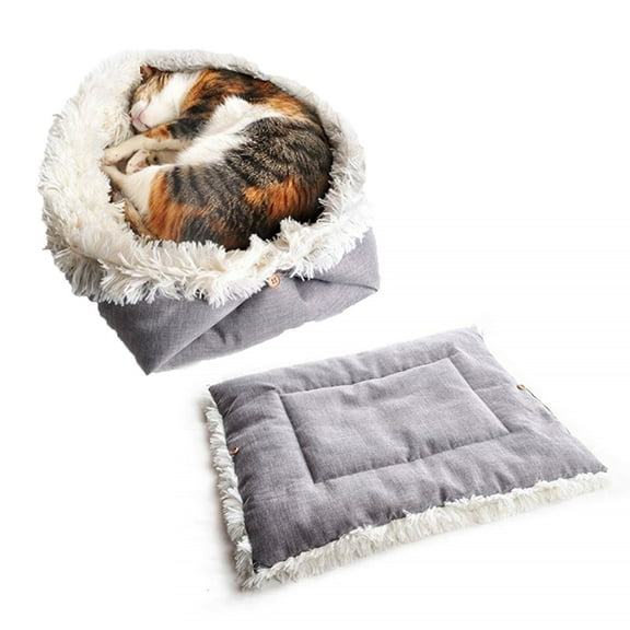 Tiberpet Self Warming Cat Bed Winter Warm Fluffy Pet Pad Heating Dog Bed Indoor Puppy Kitten Beds Mats for Small Medium Dogs Cat