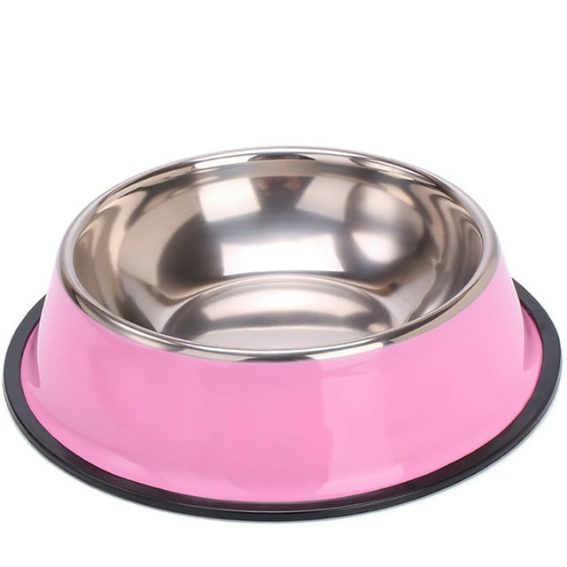 Tiberpet Stainless Steel Cat Bowl Dog Bowls for Food and Water, Non-slip Pet Feeding Dish Bowl with Rubber Base for Indoor Cats Small Dogs