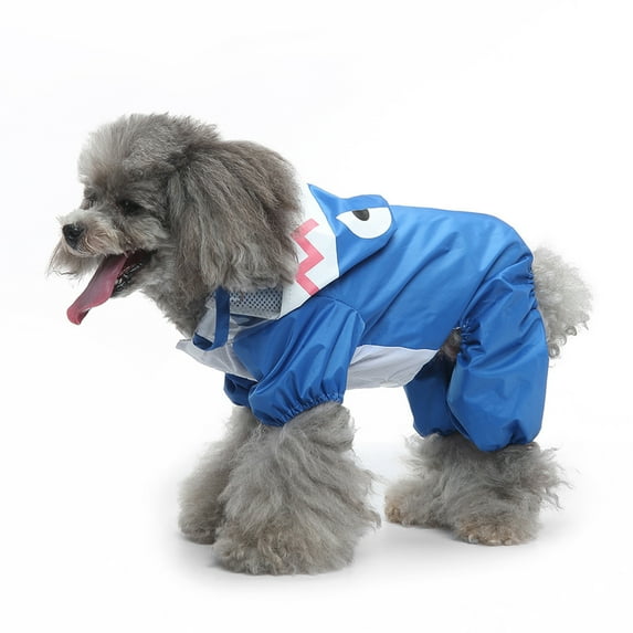 Tiberpet Waterproof Reflective Dog Raincoat- Adjustable Pet Jacket, Lightweight Dog Hooded Slicker Poncho for Dogs Puppies With a Belt