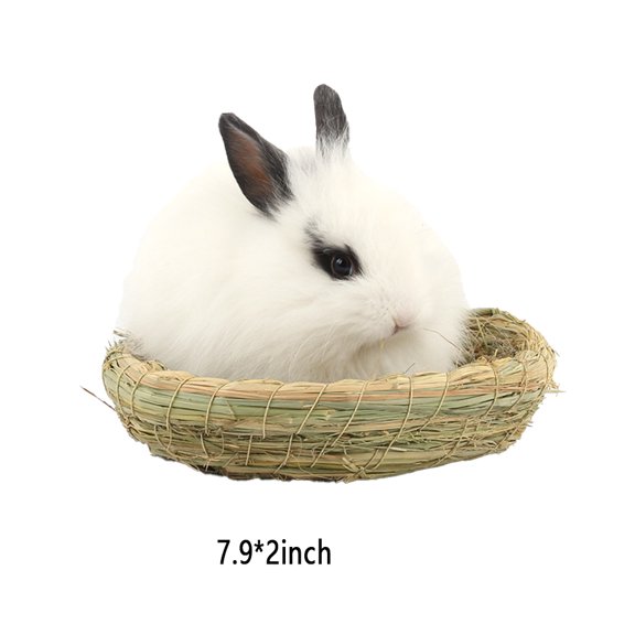 Tiberpet Woven Pet hay Bed for Hamsters, Hand Crafted Grass House for Rabbits, Dutch Pigs, Bunny and Cats