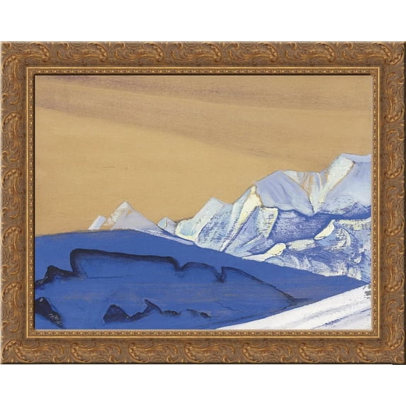 Tibet 24x18 Gold Ornate Wood Framed Canvas Art by Nicholas Roerich