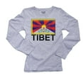 thumbnail image 1 of Tibet Flag - Special Vintage Edition Women's Long Sleeve Grey T-Shirt, 1 of 2