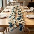 thumbnail image 1 of Tibetan Blue Artificial Maple Leaf Vines, White and Navy Plastic Hanging Fall Leaf Garland, 175cm Long Staircase, Dining Table, Fireplace All Season Decoration, 1 of 7