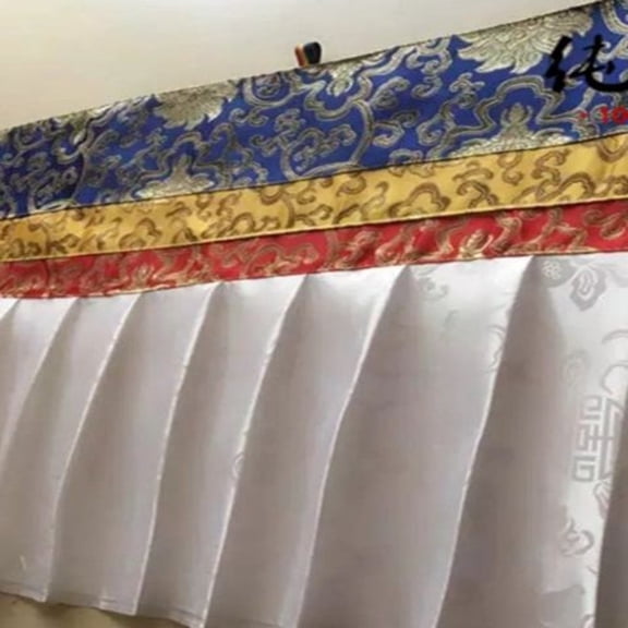 Tibetan Buddhist Fabric Altar Cloth Table Cover Wall Skirt Hanging Tapestry Home Shrine Decor Meditation Space Decoration Supply