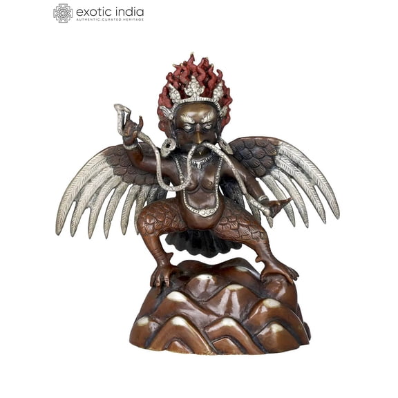 Tibetan Buddhist Garuda Copper Statue - Made in Nepal
