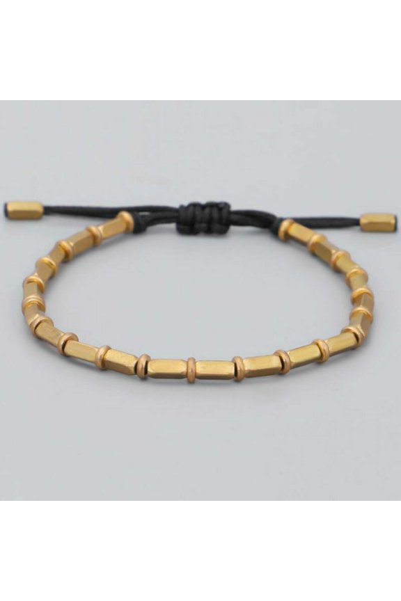 Tibetan Buddhist Handmade Bracelet Braided Long Copper Beads Lucky Rope Bangles