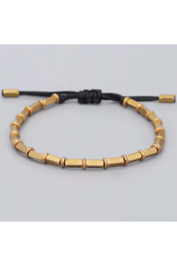 Tibetan Buddhist Handmade Braided Long Copper Beads Lucky Rope Bracelet Bangles