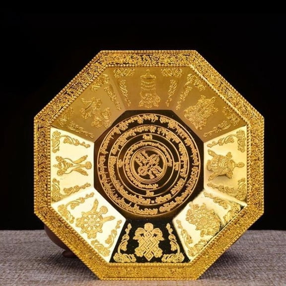 Tibetan Buddhist Octagonal Offering Plate Incense Burner Basin 16.5cm Household Altar Supply Ritual Decor