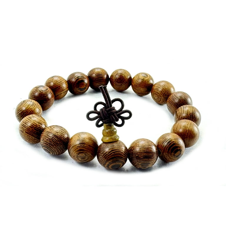 Tibetan Buddhist Prayer Bracelet, 10mm Natural Sandalwood Beads