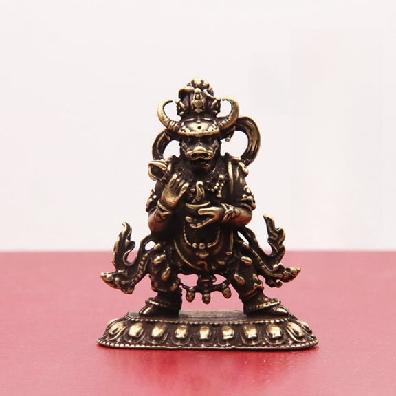 Tibetan Buddhist Protector Statue Small Brass Vajra Deity Figurine Spiritual Altar Decor Meditation Buddha Statue