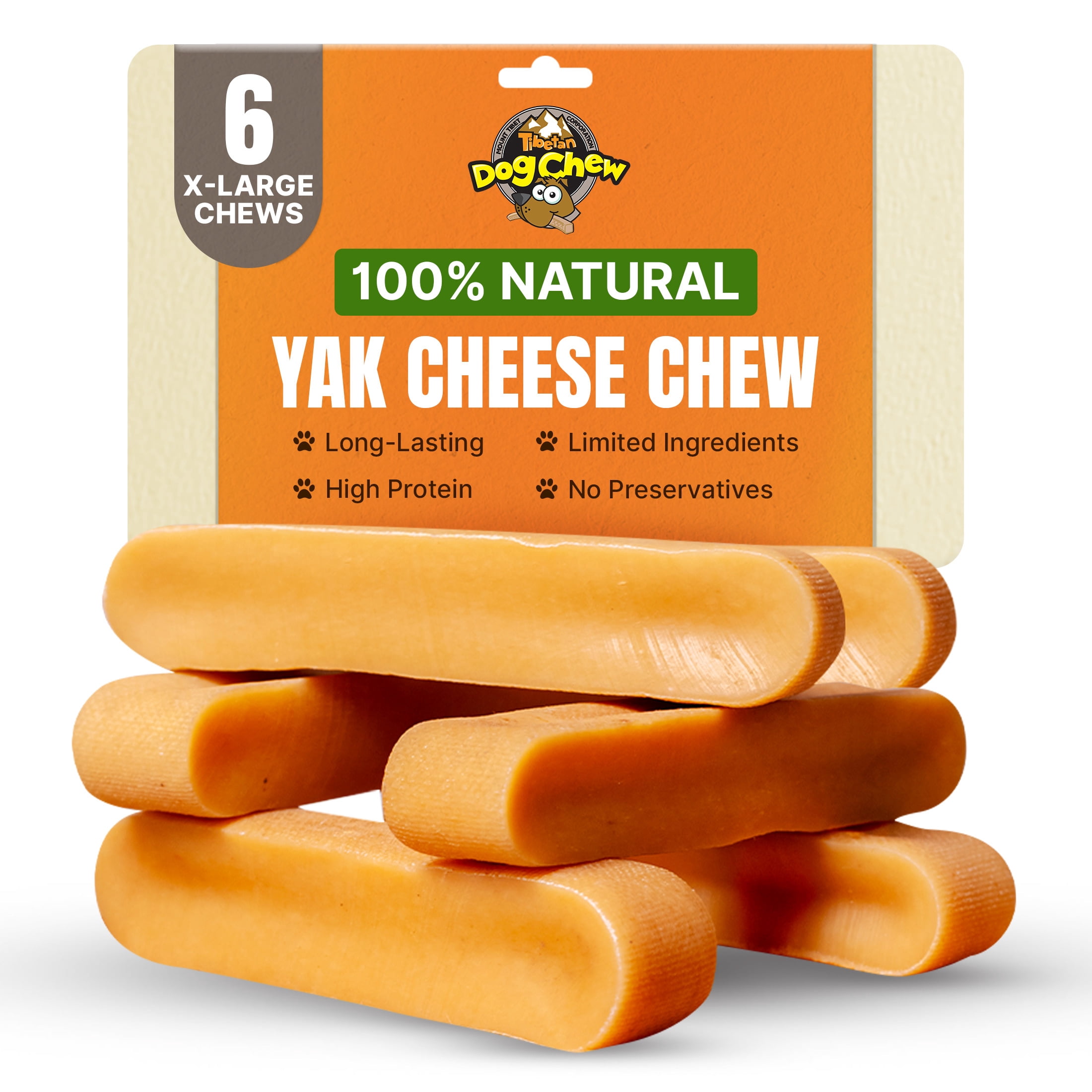 Tibetan Dog Chew Yak Cheese Treats for Large Dogs - All Natural Himalayan Yak Bones