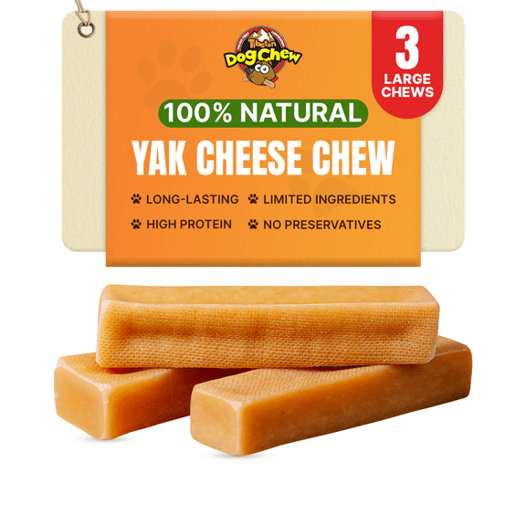 Tibetan Dog Chew Natural Yak Cheese Sticks for Large Dogs, 3 Pack