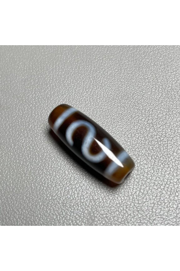 Tibetan Dzi Bead Pendant Single Bead Money Hook Pattern Amulet Jewelry Unisex Spiritual Charm for Men Women DIY Use