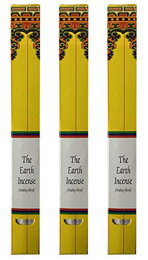 Tibetan Earth Incense, 8.5" Length - 3 Packs, 30 Sticks Per Pack