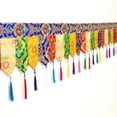 thumbnail image 1 of Tibetan Five Color Fabric Curtain Wall Skirt Table Cover Altar Decoration Buddhist Style Hanging Cloth Panel 36cm Height, 1 of 3