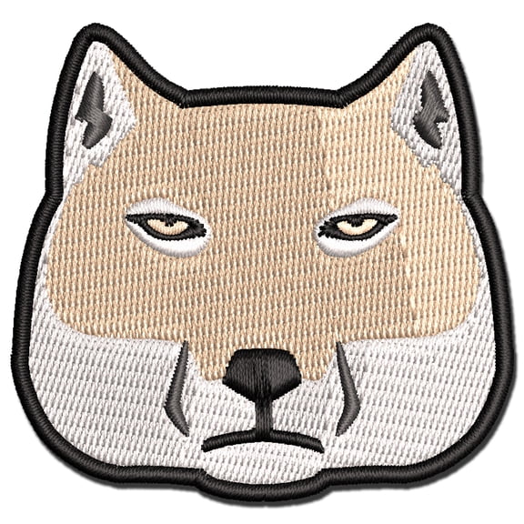 Tibetan Fox Funny Serious Face Applique Multi-Color Embroidered Hook & Loop Patch - 3 Inch Medium