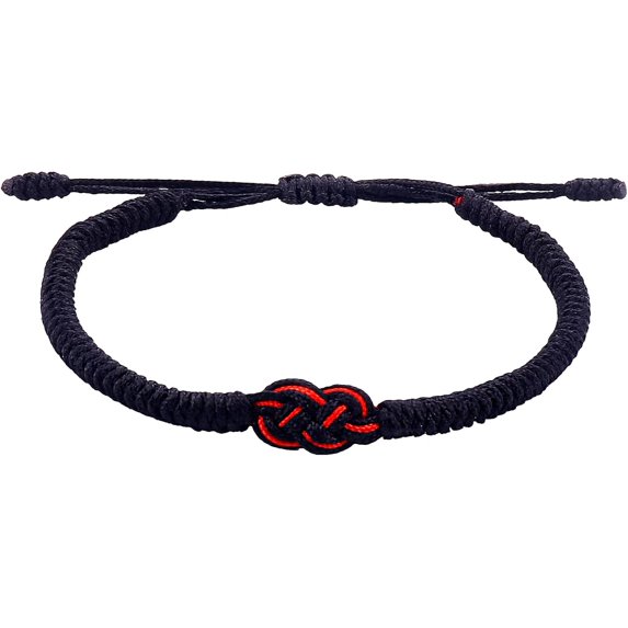 Tibetan Handmade Red String His and Her Bracelets,Couple Bracelet Friendship Bracelet - Black Red String Thread for Protection-Valentine Christmas Gift Idea for Friend Love Family