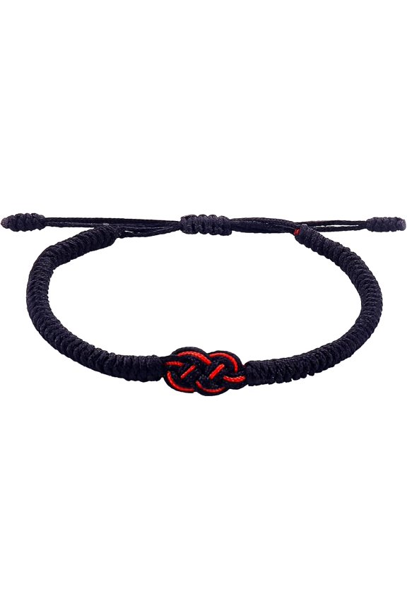 Tibetan Handmade Red String His and Her Bracelets,Couple Bracelet Friendship Bracelet - Black Red String Thread for Protection-Valentine Christmas Gift Idea for Friend Love Family