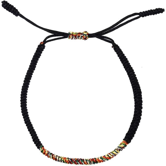 Tibetan Handmade Red String His and Her Bracelets,Couple Bracelet Friendship Bracelet - Black Red String Thread for Protection-Valentine Christmas Gift Idea for Friend Love Family