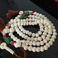 thumbnail image 1 of Tibetan Imitation Yak Bone 108 Buddha Beads Bracelet 8mm Hand Polished Mala Classic Rosary Meditation Jewelry, 1 of 5