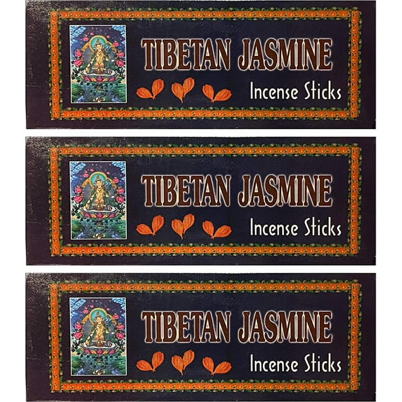 Tibetan Jasmine Incense, 7.5" Length - 3 Packs, 40 Sticks Per Pack
