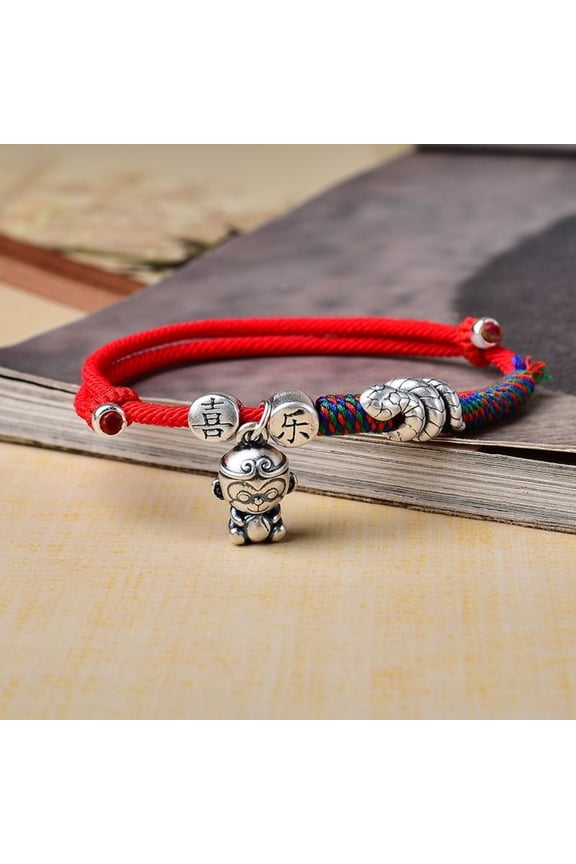 Tibetan Liuhe Zodiac Bracelet 2025 Natal Year Snake Monkey Amulet Adjustable Jewelry for Men and Women