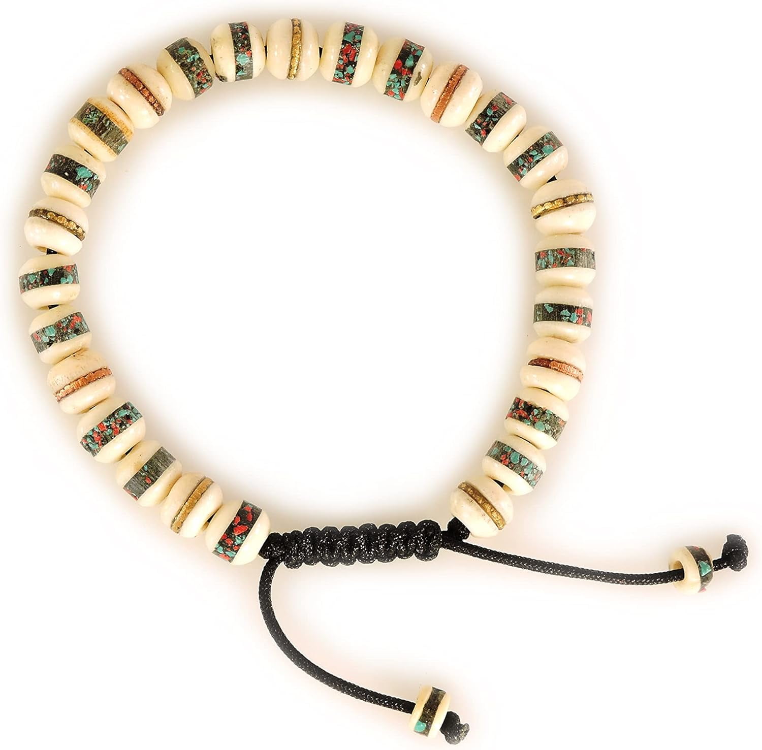 Tibetan Mala Embedded Medicine Wrist Mala for Meditation Handmade Draw ...