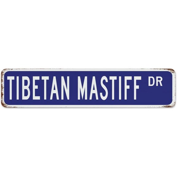 Tibetan Mastiff 4"x16" Metal Sign Funny Novelty Bathroom Gate Fence Wall Decor Aluminum Metal Sign Carnivorous Mammals Animal Tin Signs for Business