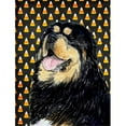 thumbnail image 1 of Tibetan Mastiff Candy Corn Halloween Portrait House Size Canvas Flag - 28 x 40 in., 1 of 1