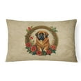 thumbnail image 1 of Tibetan Mastiff Christmas Flowers Throw Pillow 12 in x 16 in, 1 of 4