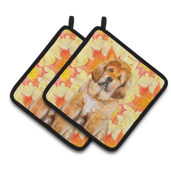 Tibetan Mastiff Fall Pair of Pot Holders