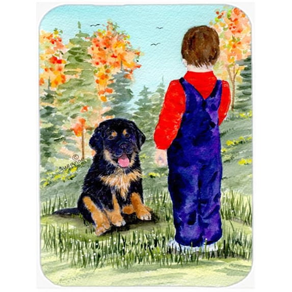 Tibetan Mastiff Glass Cutting Board - Large- 15 H x 12 L in.