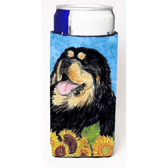 Tibetan Mastiff In Summer Flowers Michelob Ultra bottle sleeves For Slim Cans - 12 oz.