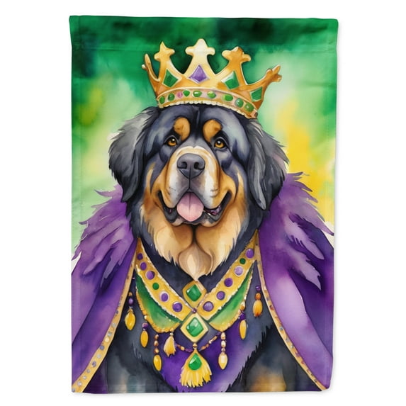 Tibetan Mastiff King of Mardi Gras House Flag