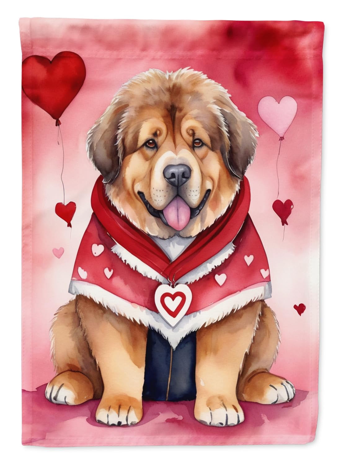 Tibetan Mastiff My Valentine Garden Flag 11.25 in x 15.5 in