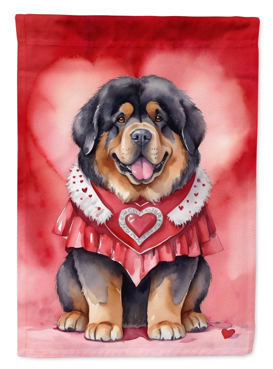Tibetan Mastiff My Valentine Garden Flag 11.25 in x 15.5 in